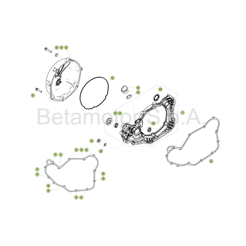 Beta RR350 Racing 17 Motorgehäuse 2 Ersatzteile Beta RR350 Racing 17 Motorgehäuse 2 Ersatzteile