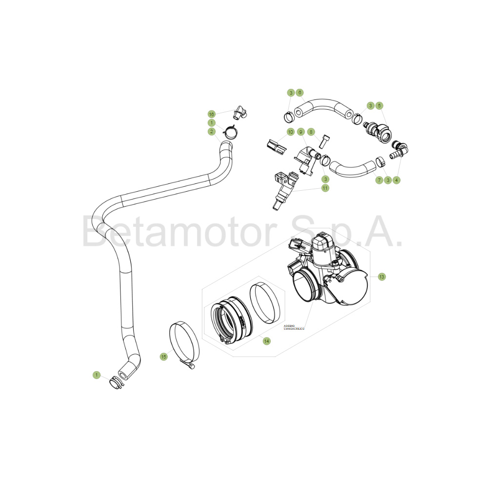 Beta RR350 Racing 17 Kraftstoffeinspritzung Ersatzteile