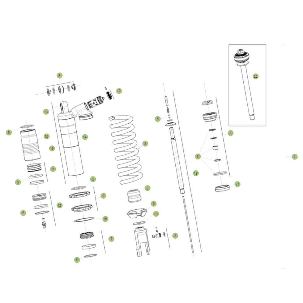 Beta RR390 15 Schwingarm/Federbein 2 Ersatzteile