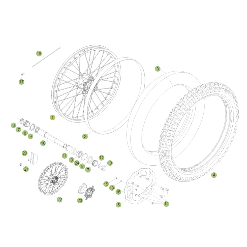 Beta RR390 15 Vorderrad Ersatzteile