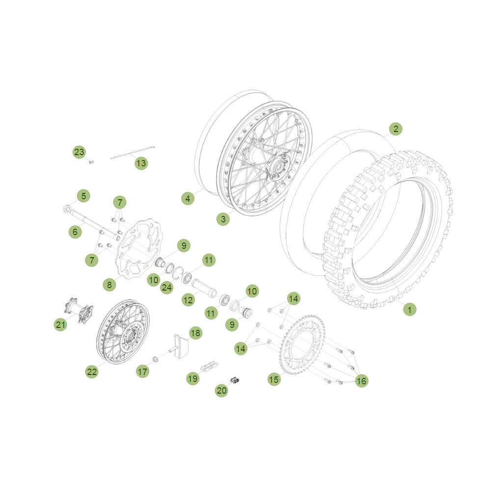 Beta RR390 15 Hinterrad Ersatzteile