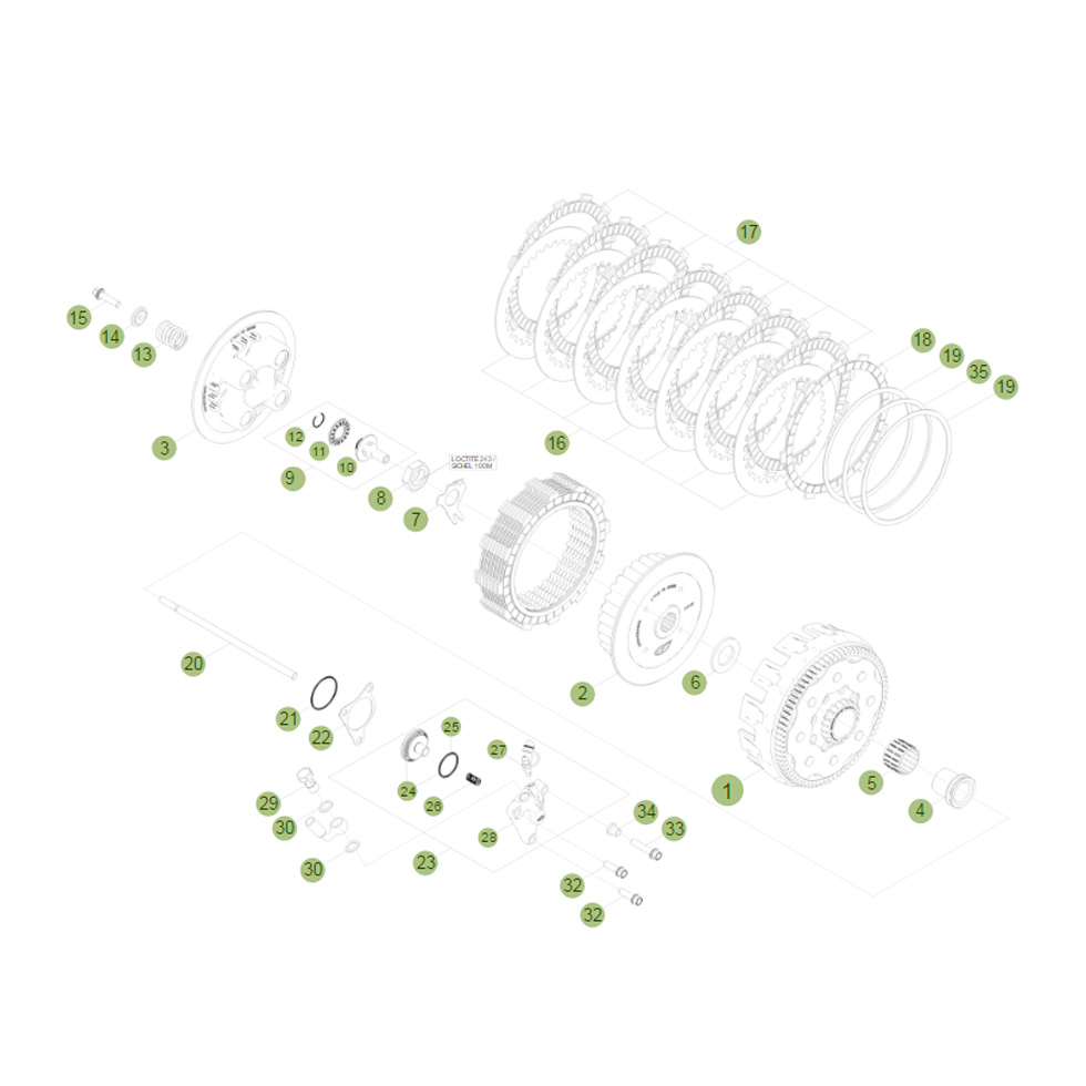 Beta RR390 15 Primärtrieb/Kupplung Ersatzteile