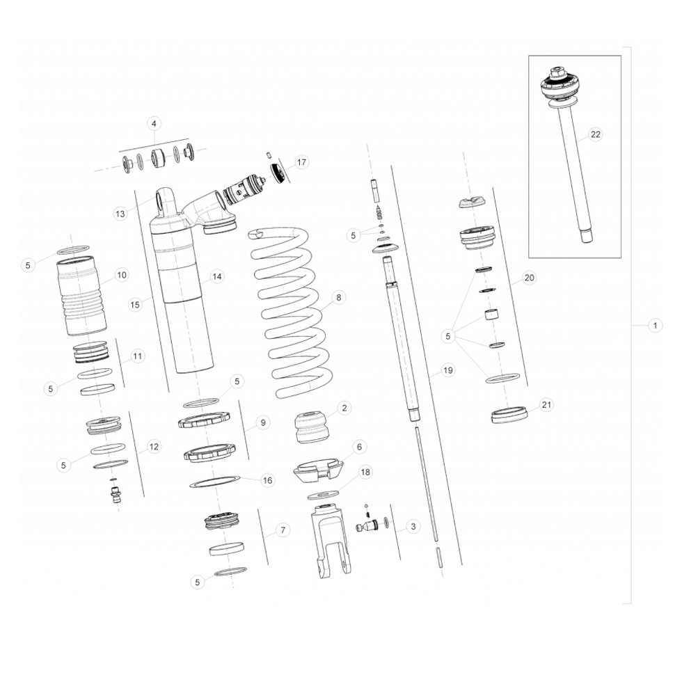 Beta RR390 16 Schwingarm - Federbein 2 Ersatzteile