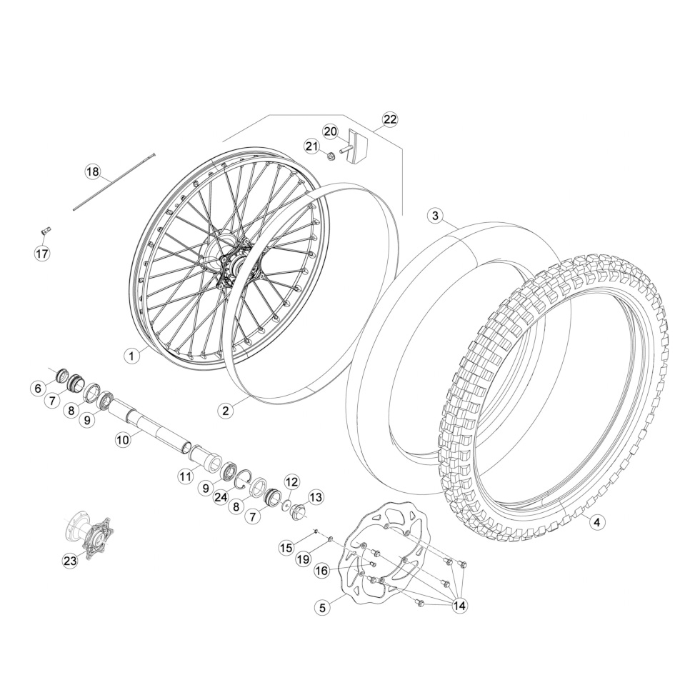 Beta RR390 16 Vorderrad Ersatzteile
