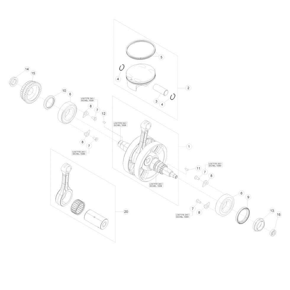 Beta RR390 16 Kurbelwelle - Kolben - Ausgleichswelle 2 Ersatzteile Beta RR390 16 Kurbelwelle - Kolben - Ausgleichswelle 2 Ersatzteile