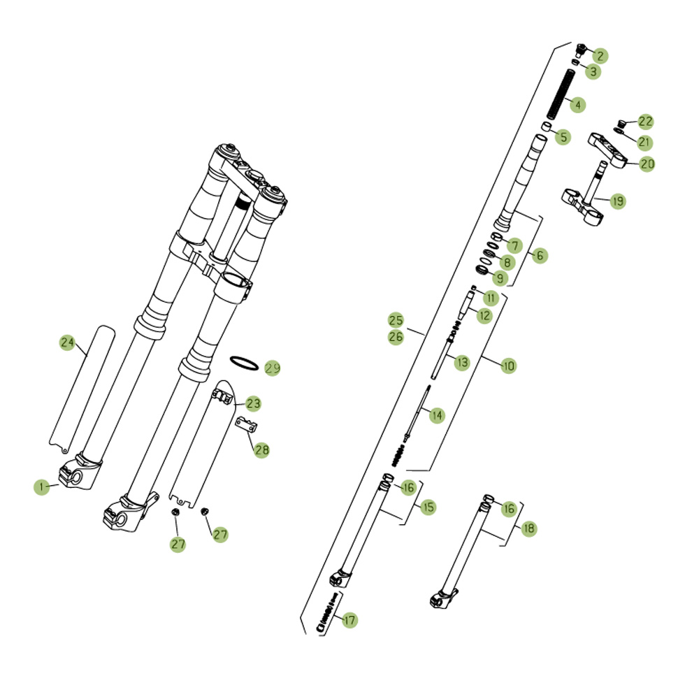 Beta RR400 08 Gabel Ersatzteile