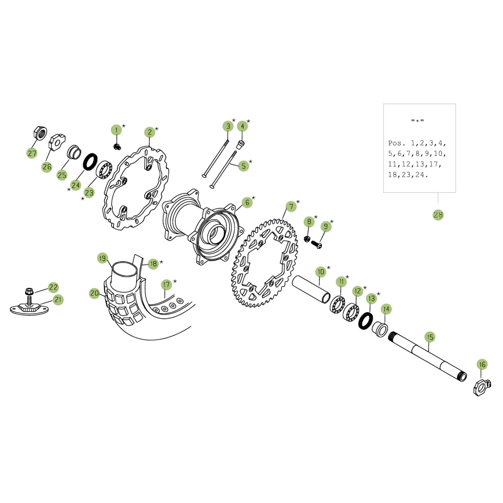 Beta RR400 08 Hinterrad Ersatzteile