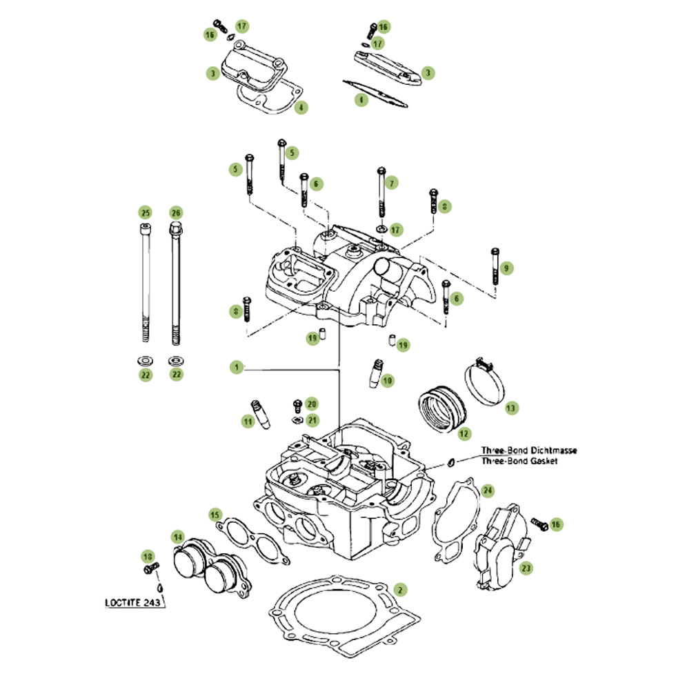 Beta RR400 09 Zylinder - Zylinderkopf - Ventiltrieb Ersatzteile