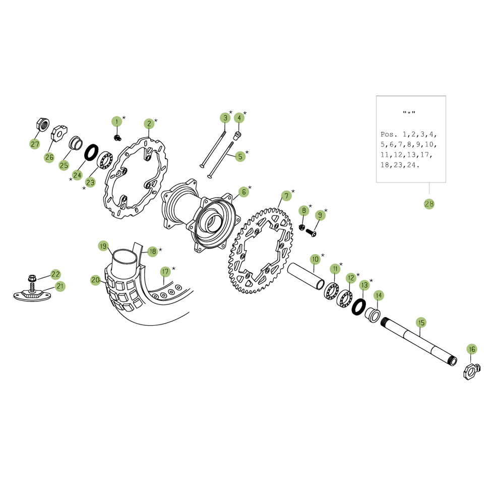 Beta RR400 09 Hinterrad Ersatzteile