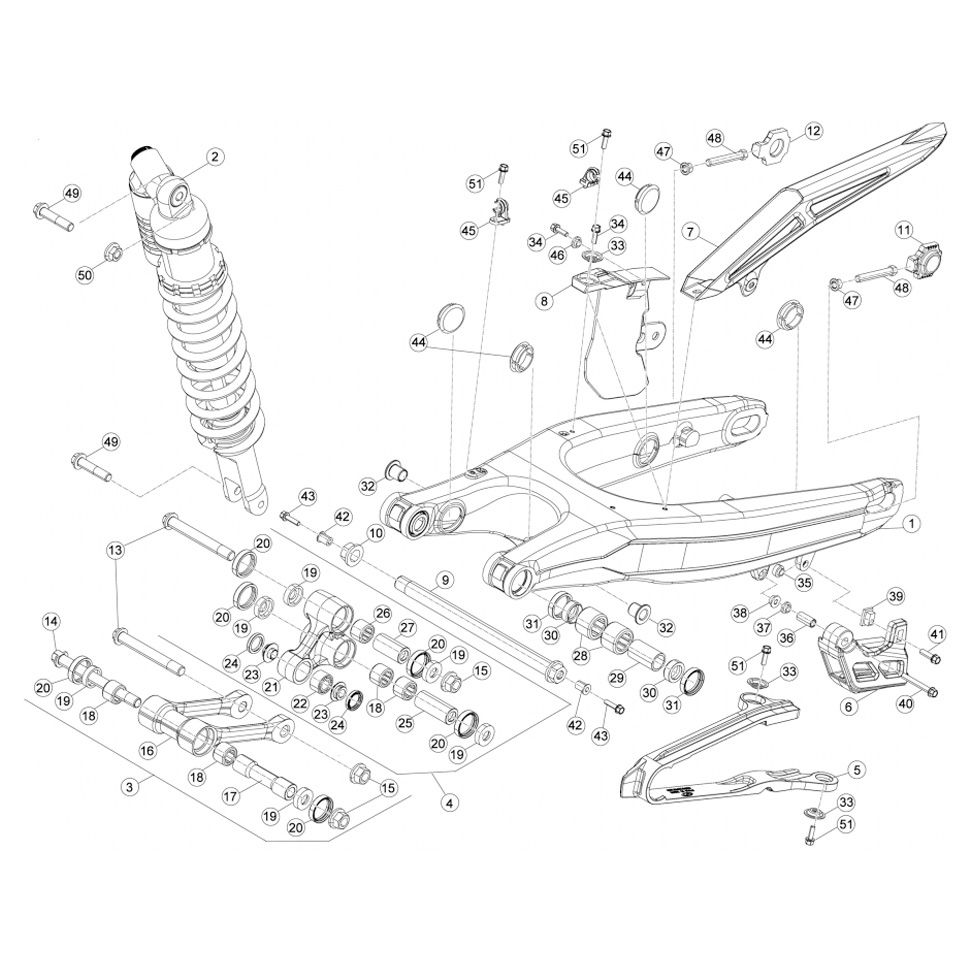 Beta RR400 13 Schwingarm - Federbein Ersatzteile