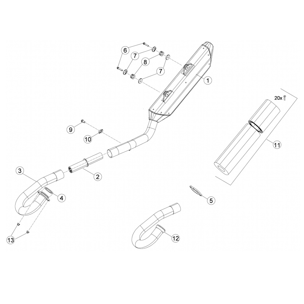 Beta RR400 13 Auspuffsystem Ersatzteile