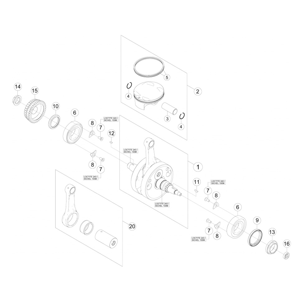 Beta RR400 13 Kurbelwelle - Kolben - Ausgleichswelle 1 Ersatzteile