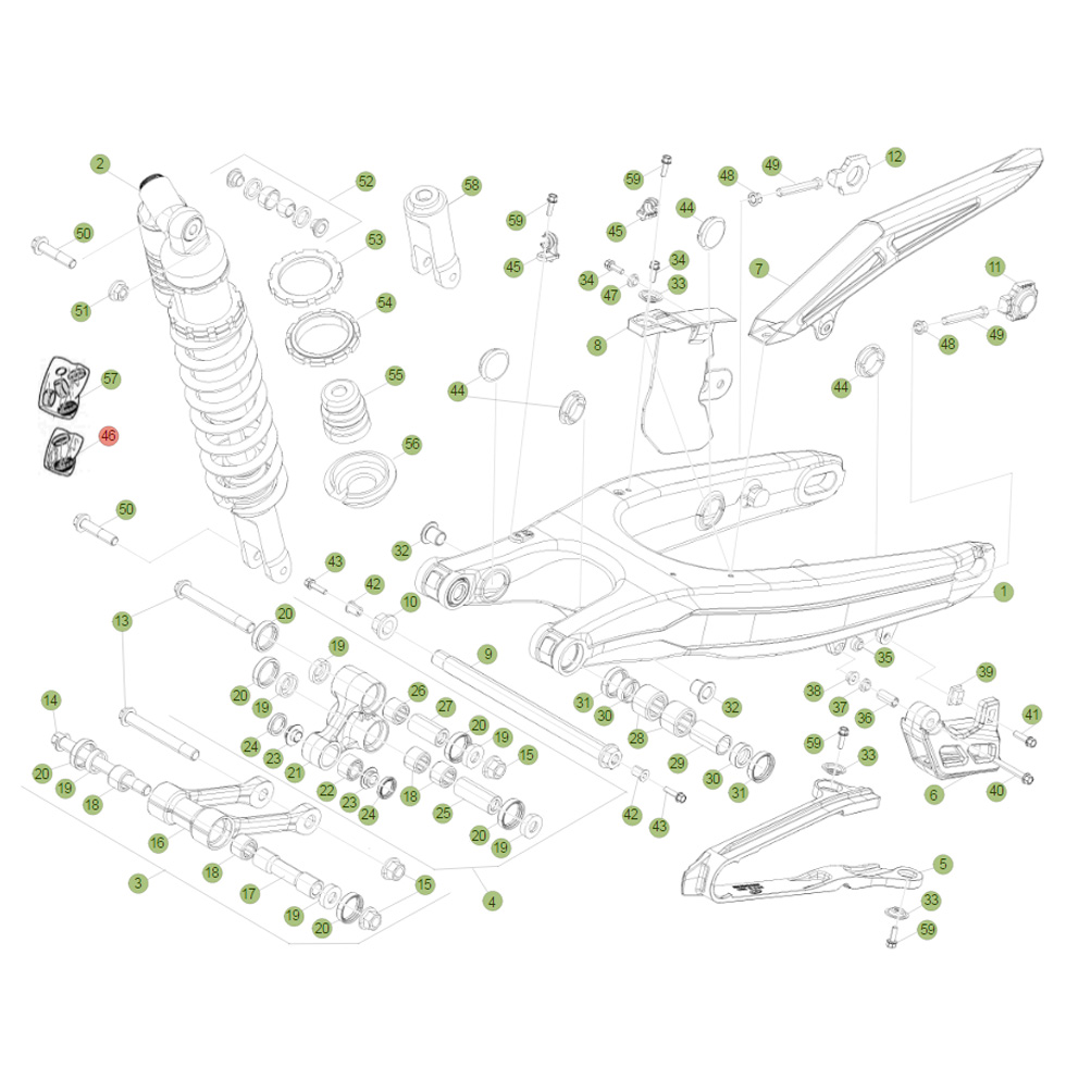 Beta RR400 11 Schwingarm - Federbein Ersatzteile