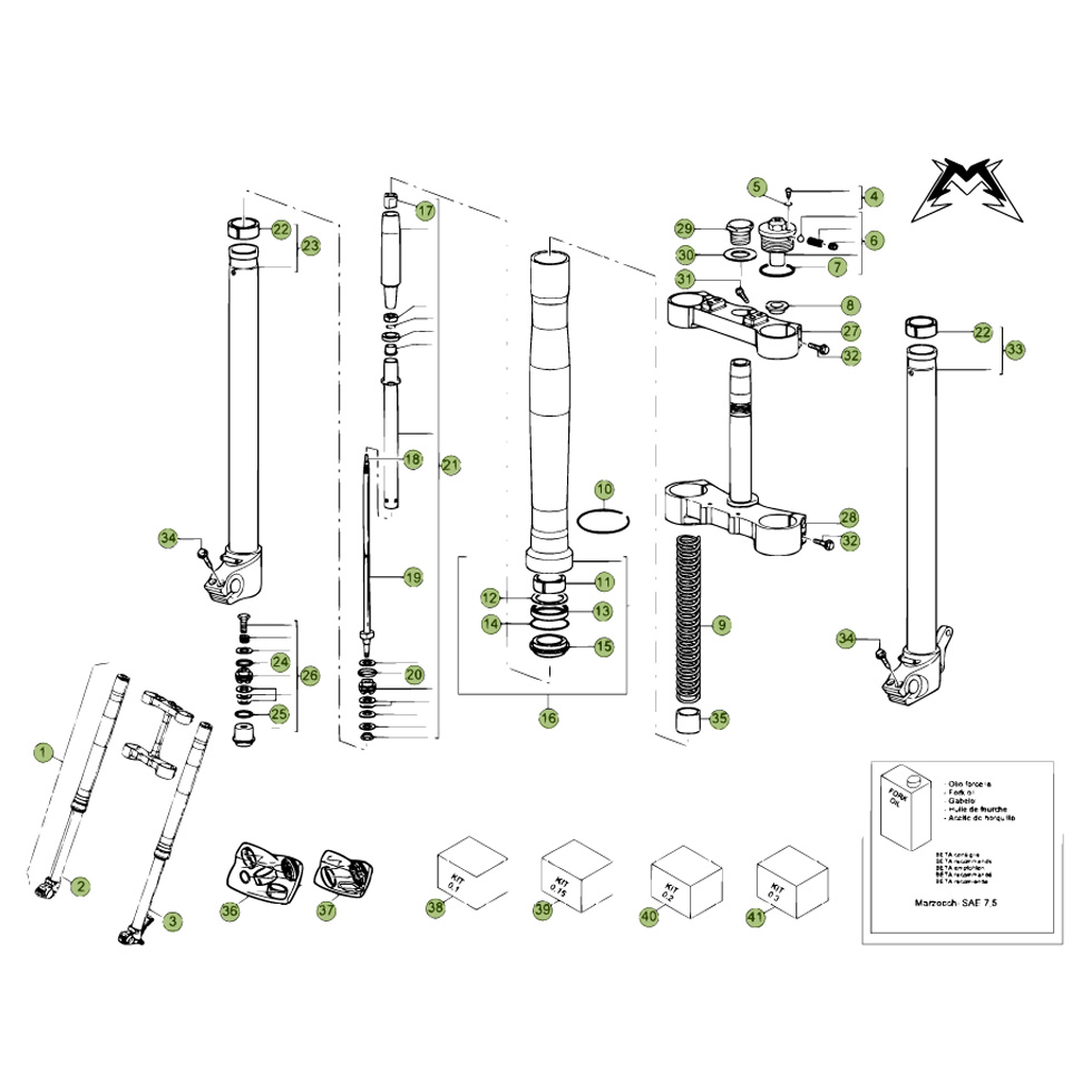 Beta RR400 11 Gabel Ersatzteile