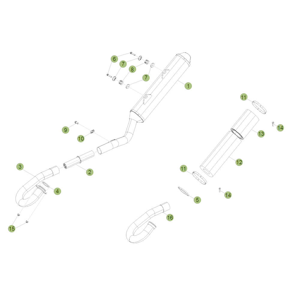 Beta RR400 11 Auspuffsystem Ersatzteile