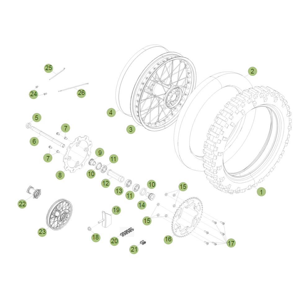 Beta RR400 11 Hinterrad Ersatzteile