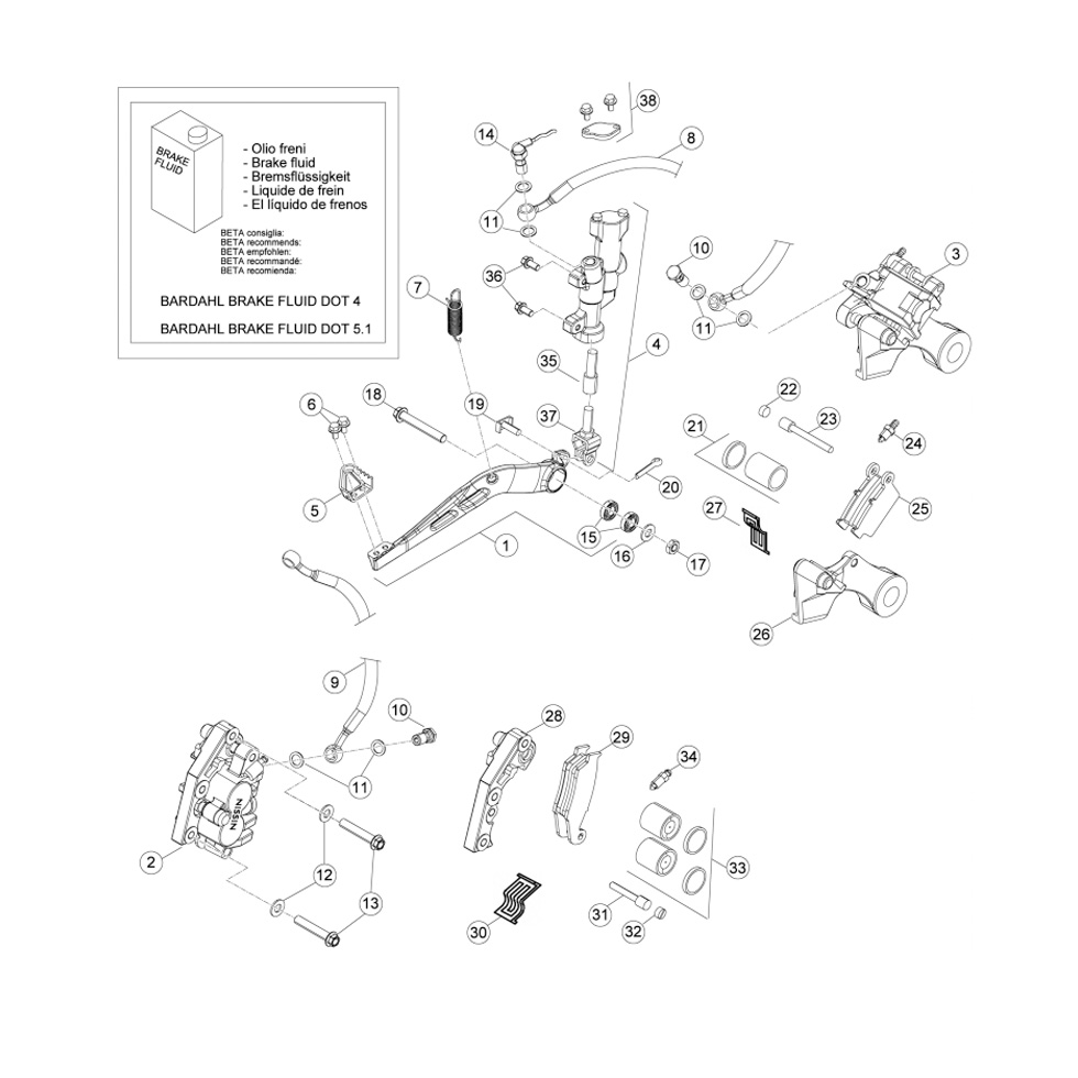 Beta RR400 14 Bremsen Ersatzteile