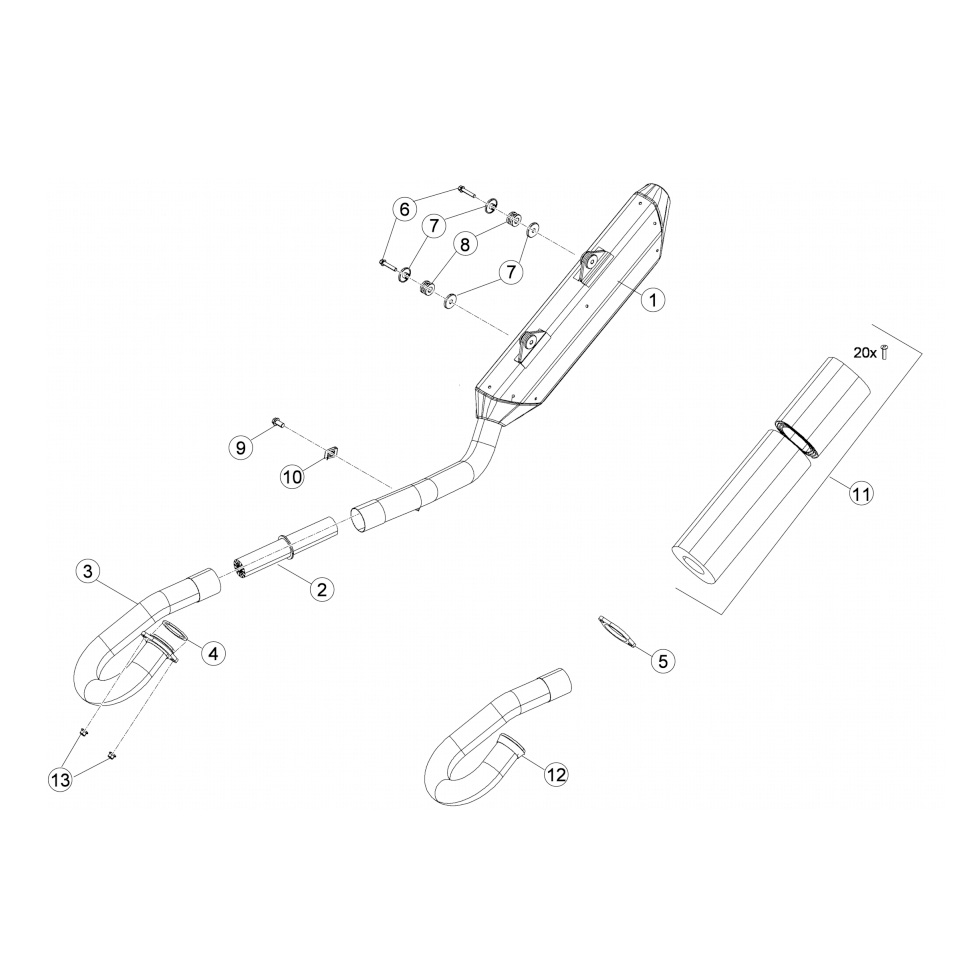 Beta RR400 14 Auspuffsystem Ersatzteile