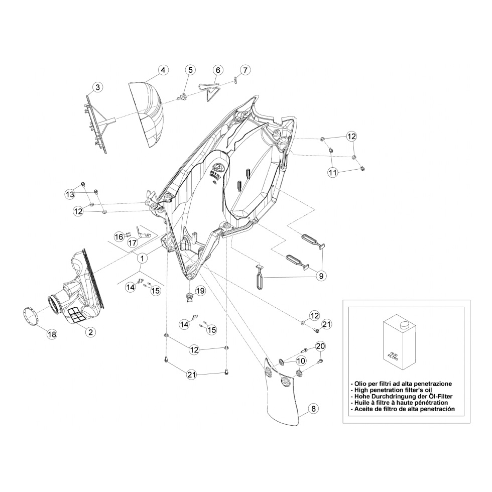Beta RR400 14 Luftfilterkasten Ersatzteile Beta RR400 14 Luftfilterkasten Ersatzteile