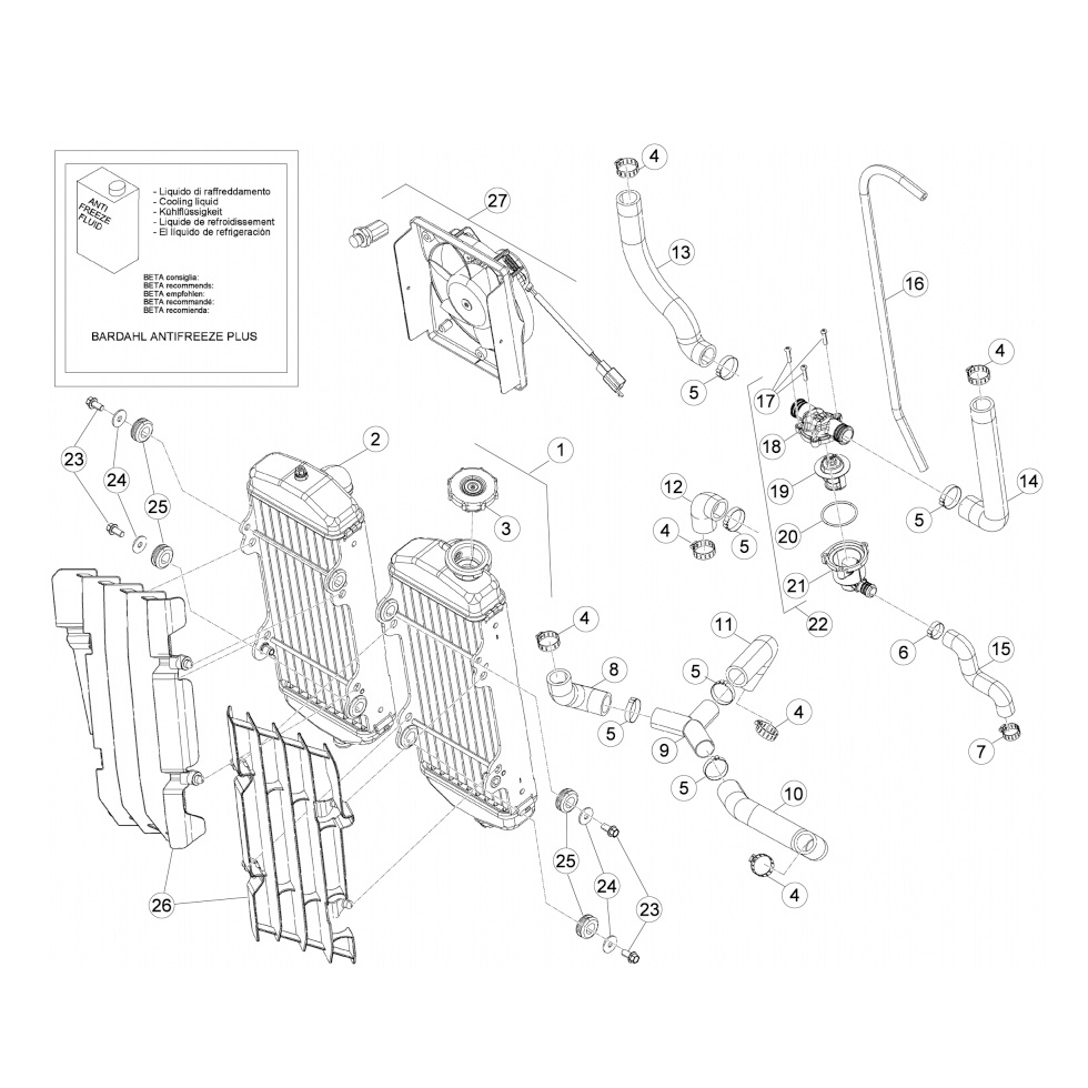Beta RR400 14 Kühlsystem Ersatzteile Beta RR400 14 Kühlsystem Ersatzteile