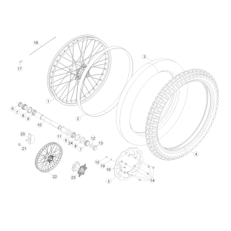 Beta RR400 14 Vorderrad Ersatzteile Beta RR400 14 Vorderrad Ersatzteile