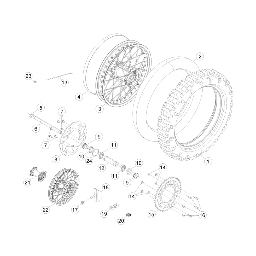 Beta RR400 14 Hinterrad Ersatzteile