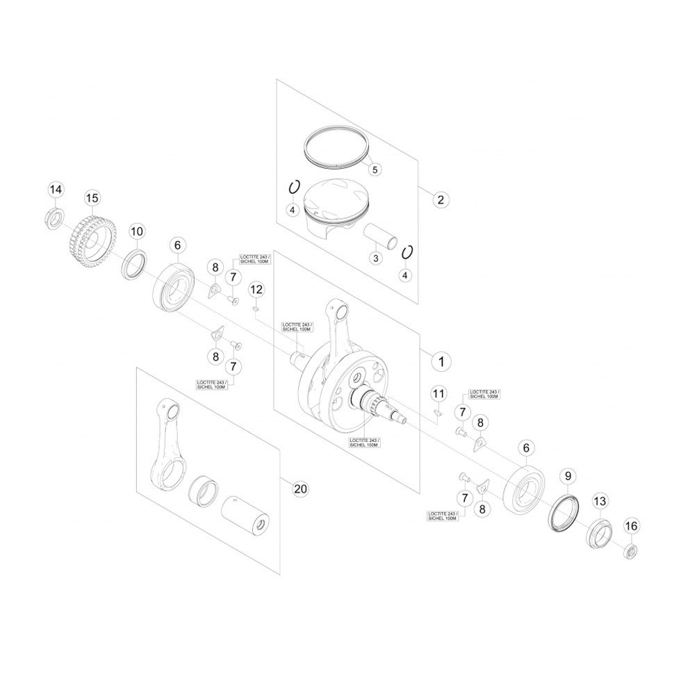 Beta RR400 14 Kurbelwelle - Kolben - Ausgleichswelle 1 Ersatzteile Beta RR400 14 Kurbelwelle - Kolben - Ausgleichswelle 1 Ersatzteile