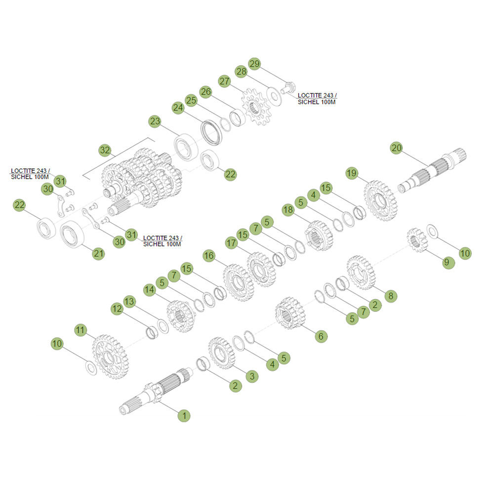 Beta RR400 Factory 12 Getriebe Ersatzteile Beta RR400 Factory 12 Getriebe Ersatzteile
