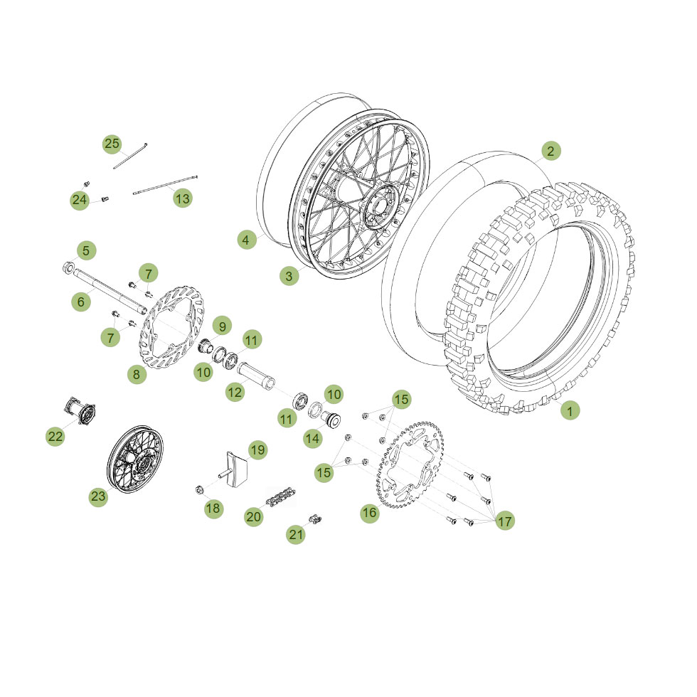 Beta RR400 Factory 12 Hinterrad 2 Ersatzteile Beta RR400 Factory 12 Hinterrad 2 Ersatzteile