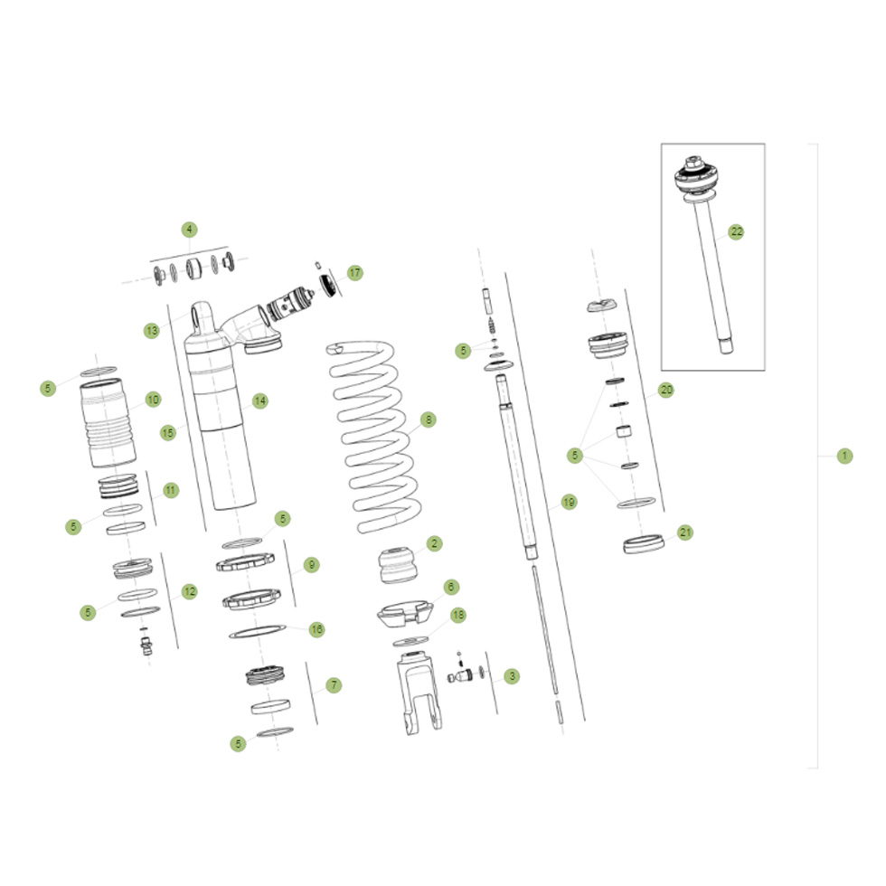 Beta RR430 15 Schwingarm/Federbein 2 Ersatzteile