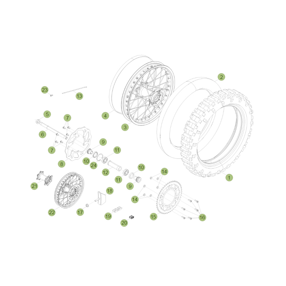 Beta RR430 15 Hinterrad Ersatzteile
