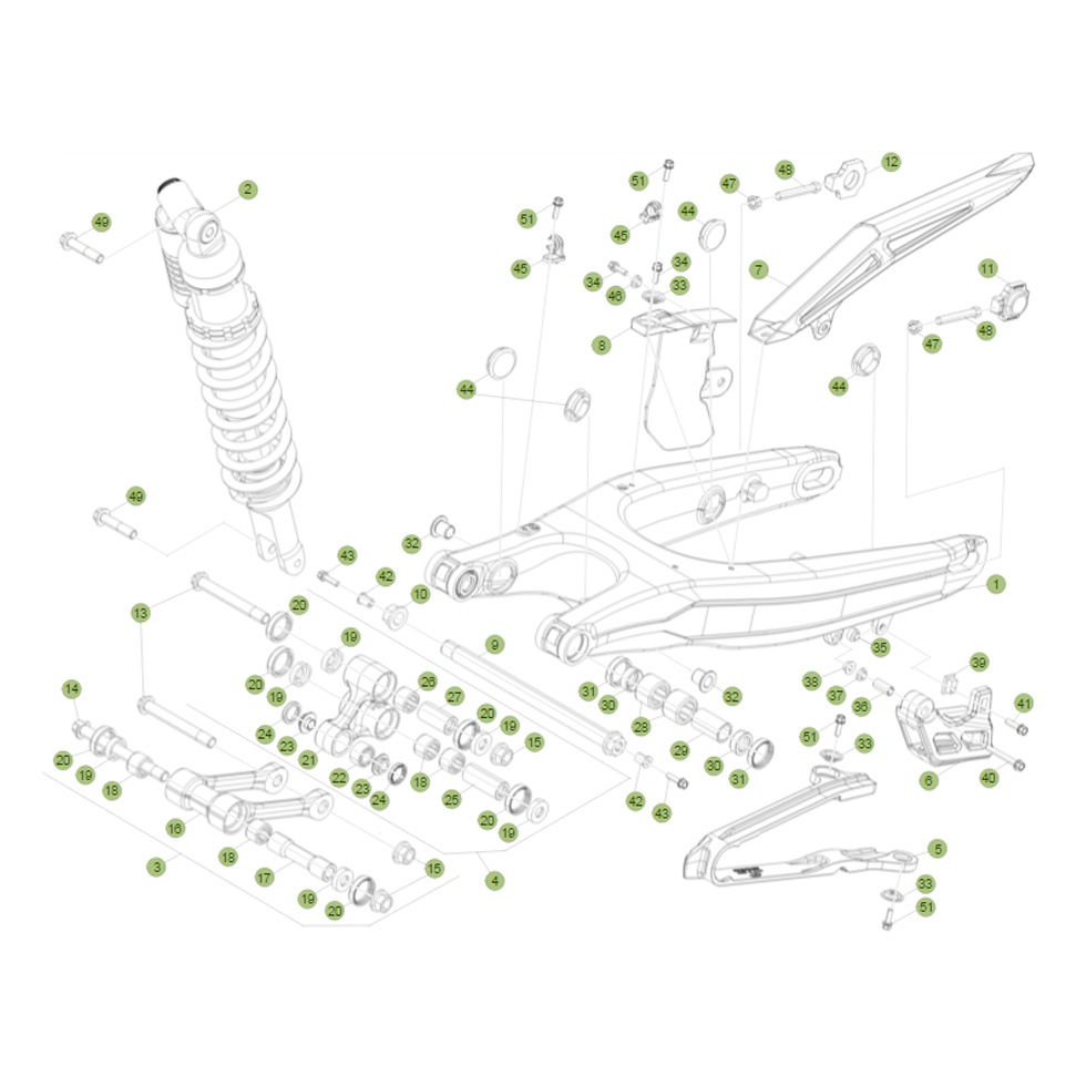 Beta RR430 16 Schwingarm - Federbein 1 Ersatzteile