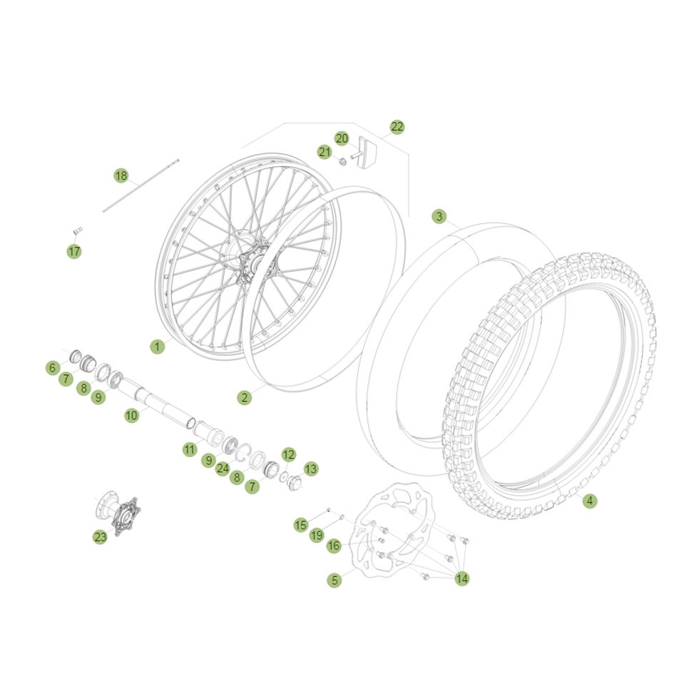 Beta RR430 16 Vorderrad Ersatzteile