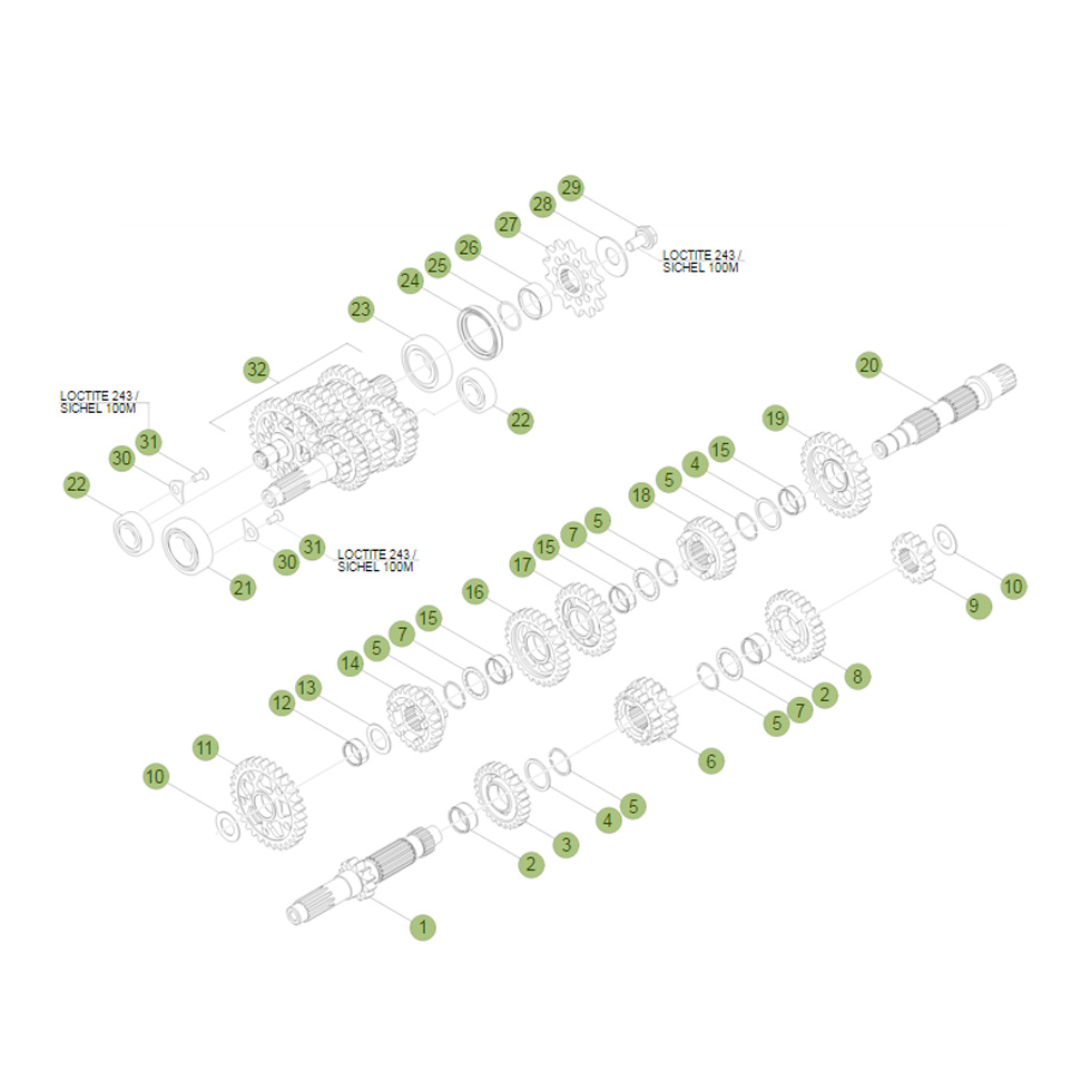 Beta RR430 16 Getriebe Ersatzteile