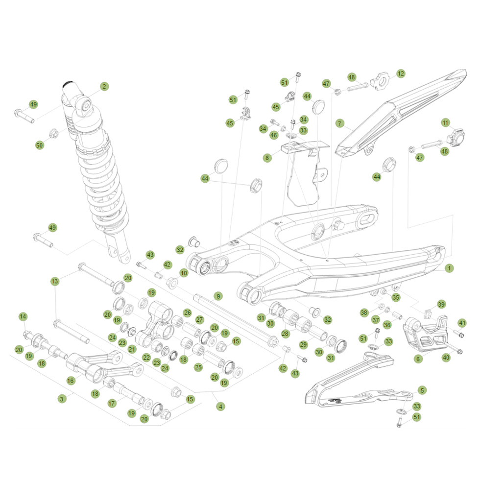 Beta RR430 Racing 15 Schwingarm/Federbein 1 Ersatzteile Beta RR430 Racing 15 Schwingarm/Federbein 1 Ersatzteile