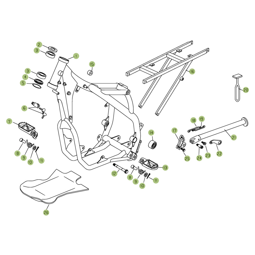 Beta RR450 08 Rahmen Zubehör Ersatzteile