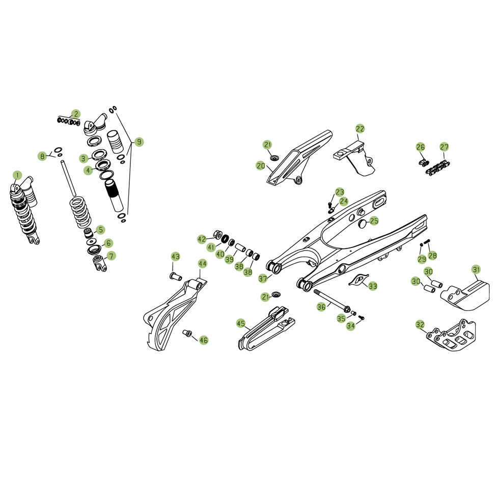 Beta RR450 07 Schwingarm - Federbein Ersatzteile