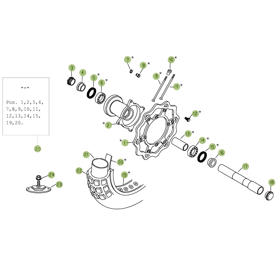 Beta RR450 07 Vorderrad Ersatzteile