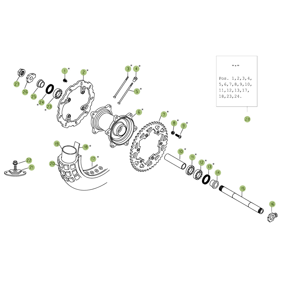 Beta RR450 07 Hinterrad Ersatzteile Beta RR450 07 Hinterrad Ersatzteile