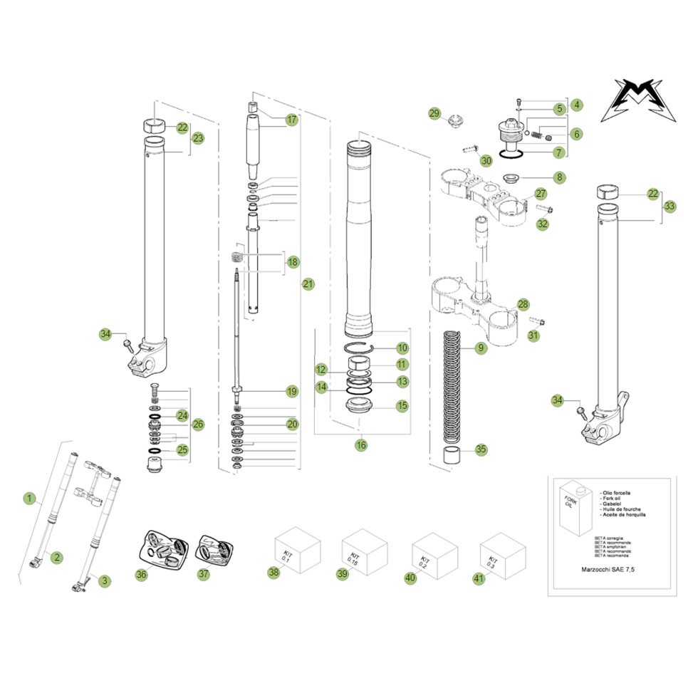 Beta RR450 Factory 11 Gabel 1 Ersatzteile