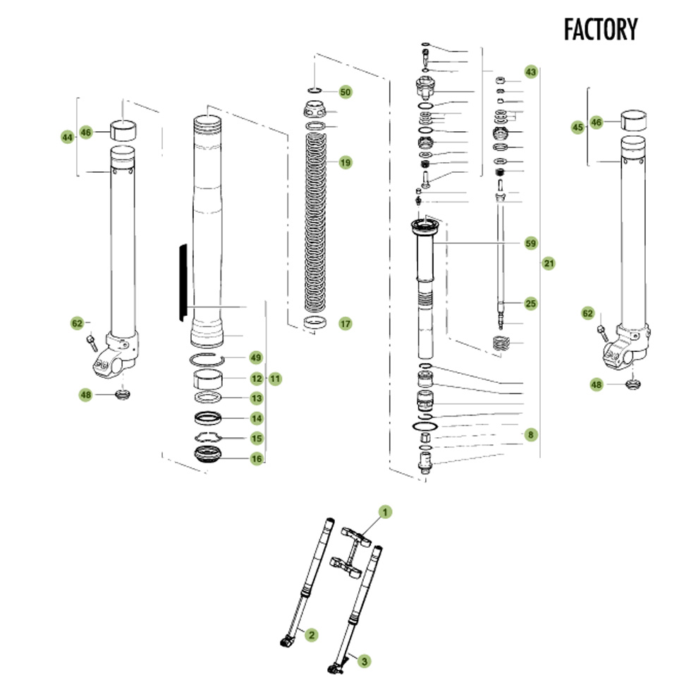 Beta RR450 Factory 11 Gabel 2 Ersatzteile