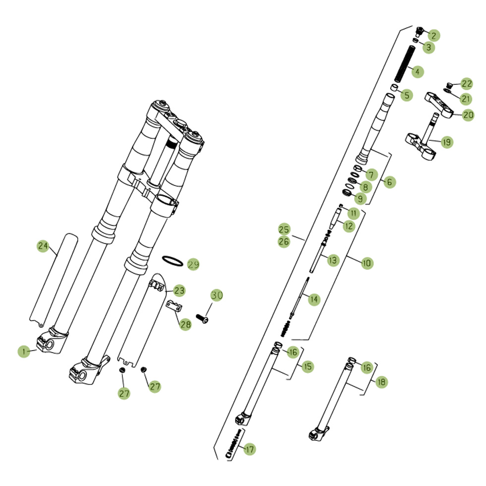Beta RR450 09 Gabel Ersatzteile