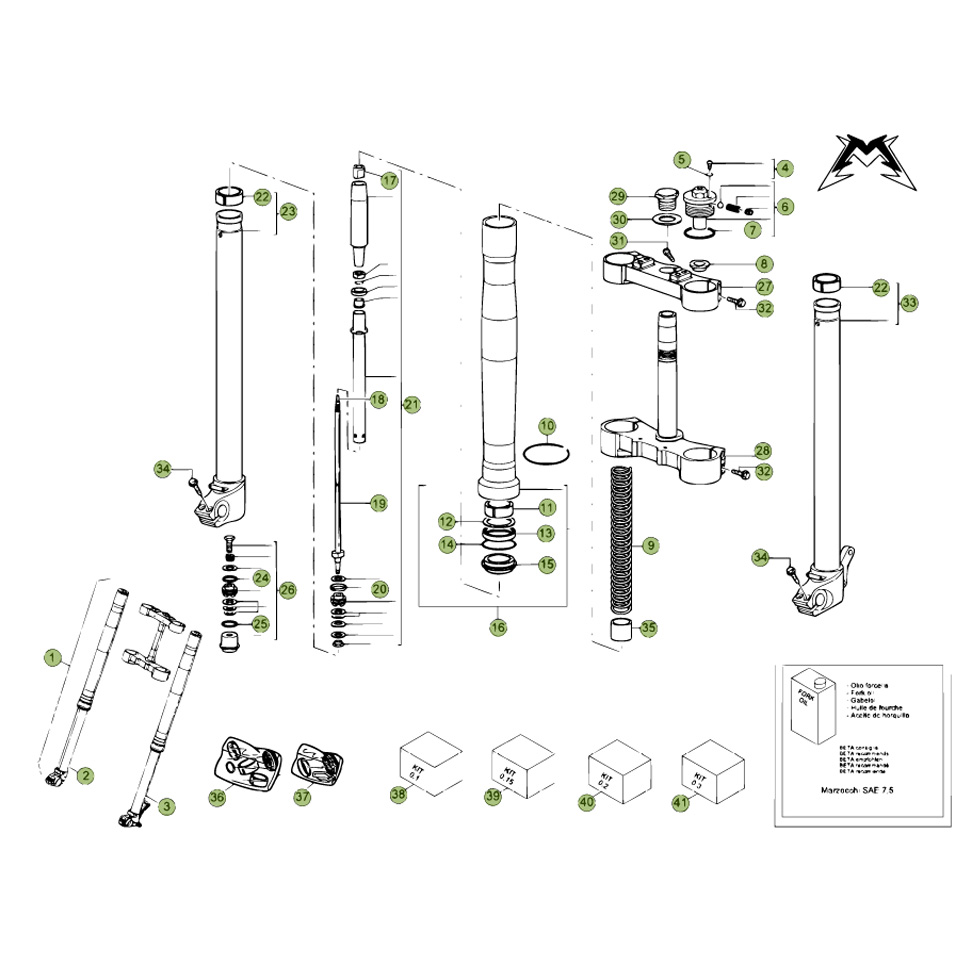 Beta RR450 10 Gabel Ersatzteile