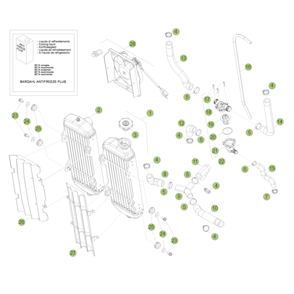 Beta RR450 13 Kühlsystem Ersatzteile