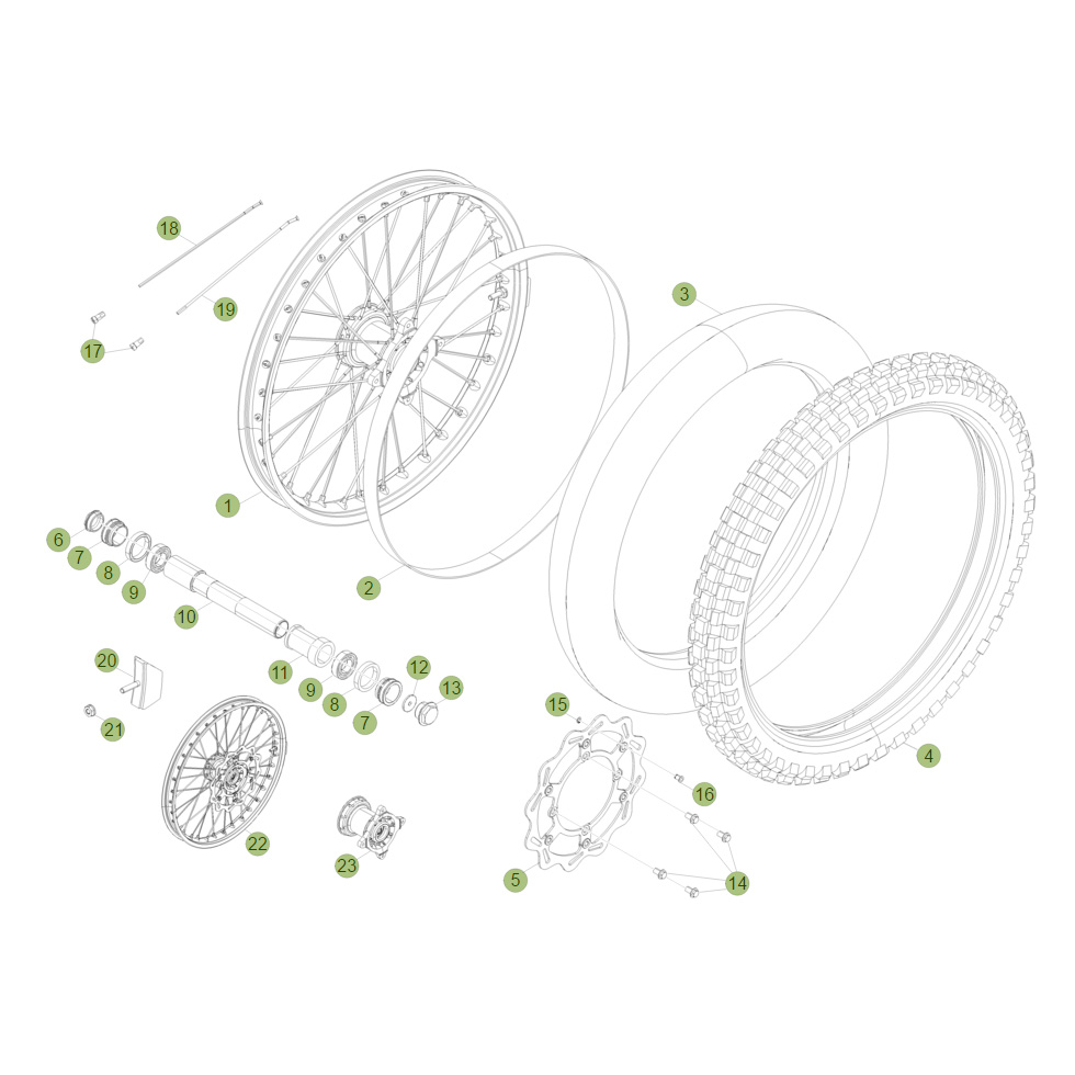 Beta RR450 10 Vorderrad Ersatzteile