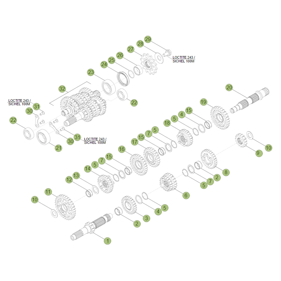 Beta RR450 12 Getriebe Ersatzteile