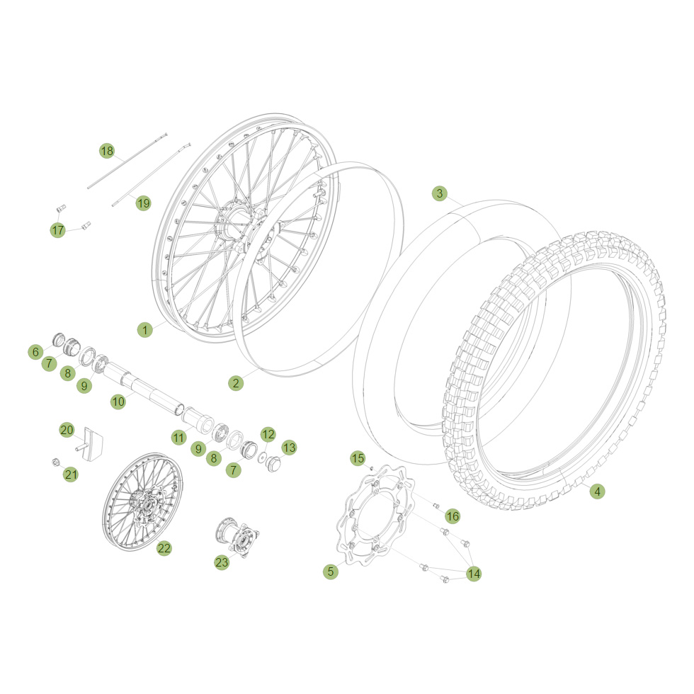Beta RR450 11 Vorderrad Ersatzteile