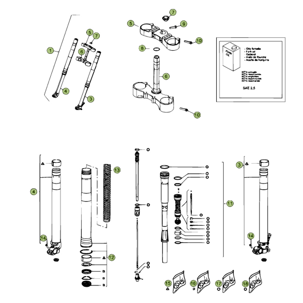 Beta RR450 12 Gabel 1 Ersatzteile Beta RR450 12 Gabel 1 Ersatzteile