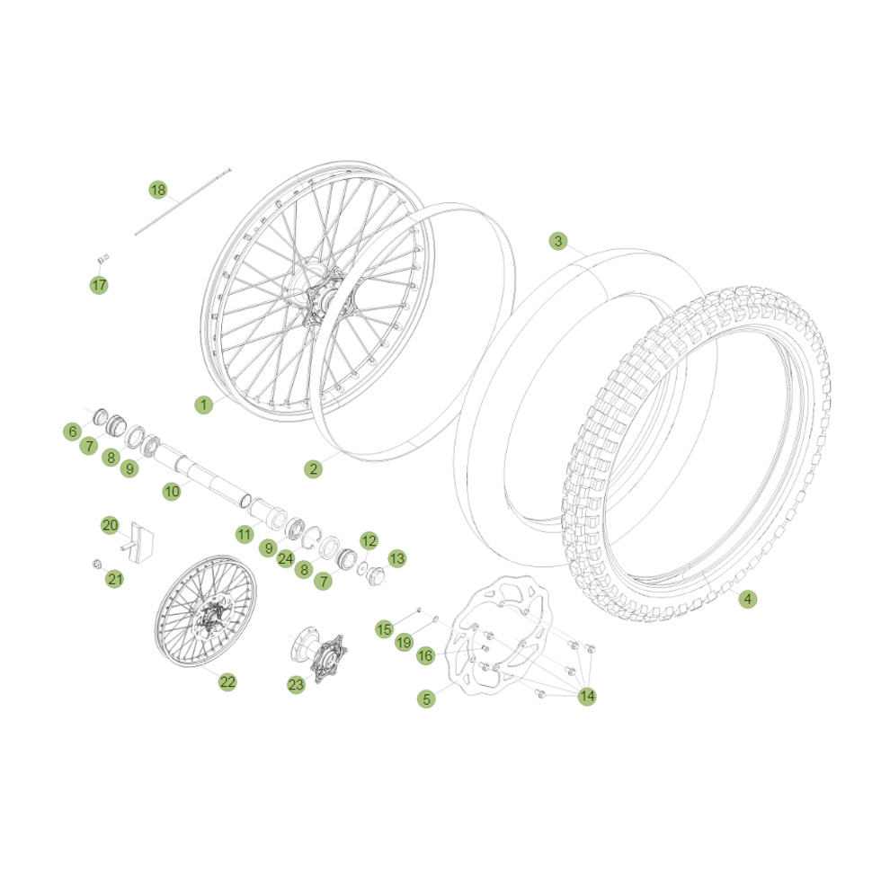 Beta RR450 13 Vorderrad Ersatzteile