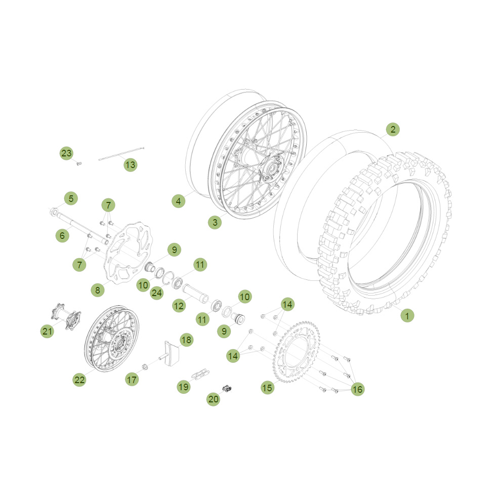 Beta RR450 14 Hinterrad Ersatzteile